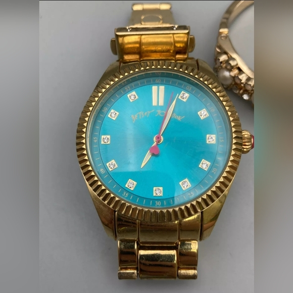 Betsey Johnson Designer Blue Gold Designer Watch main image 6